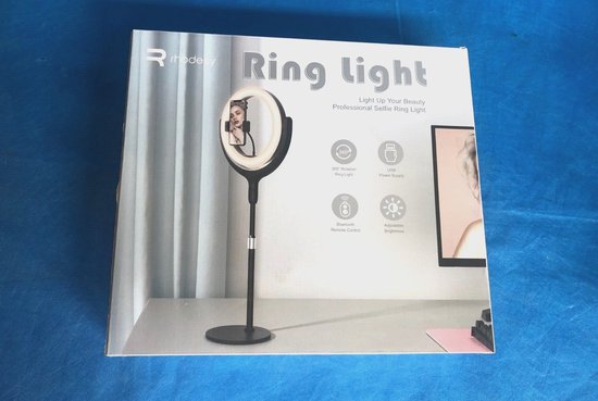 iMoshion Ringlamp met Statief en Afstandsbediening - Selfie Ring Light voor perfecte TikTok videos - Verstelbaar statief smartphone tot 168cm - Zwart