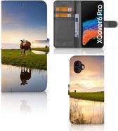 Smartphone Hoesje Geschikt voor Samsung Galaxy Xcover 6 Pro Flip Case Koe