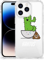 Siliconen Hoesje Geschikt voor Apple iPhone 14 Pro Max Telefoon Hoesje met doorzichtige rand Cactus Poo