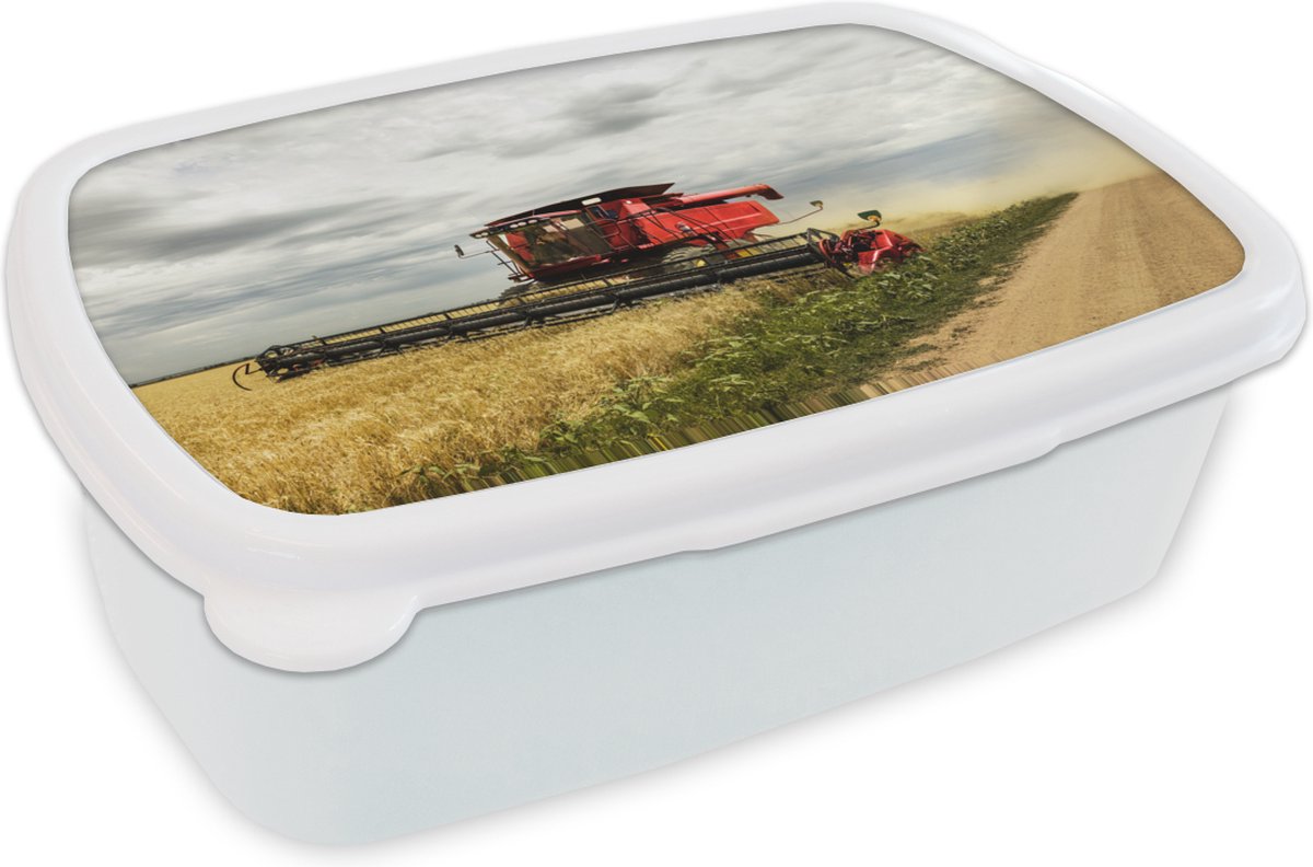 Broodtrommel Wit - Lunchbox - Brooddoos - Amerika - Trekker - Eten - 18x12x6 cm - Volwassenen