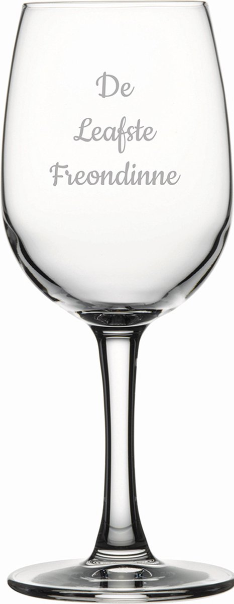 Gegraveerde witte wijnglas 26cl De Leafste Freondinne