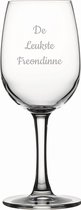 Gegraveerde witte wijnglas 26cl De Leukste Freondinne