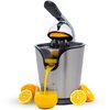 KitchenBrothers Citruspers - Elektrische Sinaasappelpers en Citroenpers met Persendel - RVS - Zwart