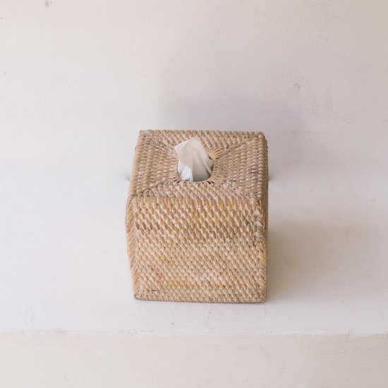 Boîte à mouchoirs carrée en bois de saule SAULE