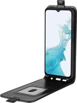 Samsung Galaxy A23 Flipcase (omlaag) hoesje - Just in Case - Effen Zwart - Kunstleer