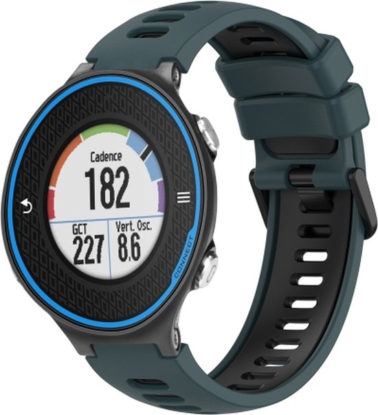 For Garmin Forerunner 620 Two Color Silicone Watch Band Olive Green Black bol