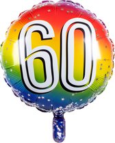 Boland - Folieballon '60' 60 - Multi - Cijfer ballon