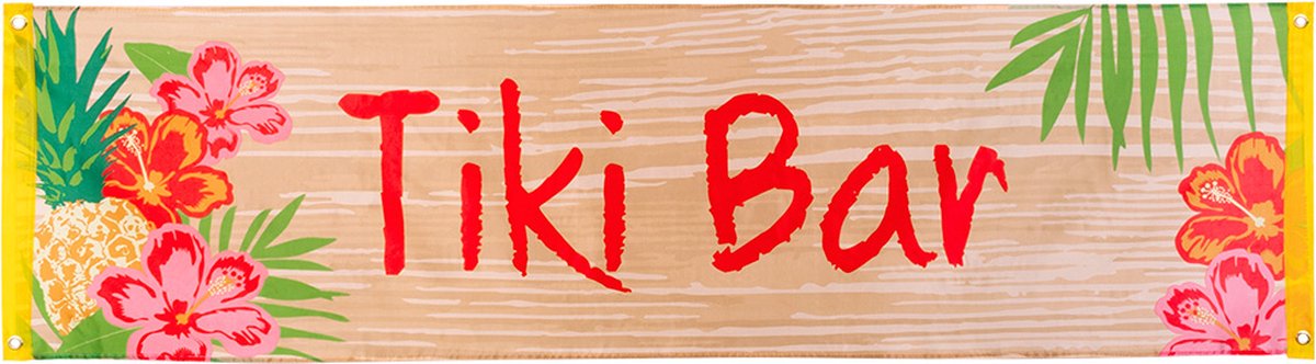 Boland - Polyester banner 'Tiki bar' - Tropisch - Hawaii - Themafeest - Tuinfeest