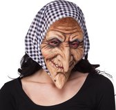 Boland - Latex gezichtsmasker Heks met kap - Volwassenen - Heks - Halloween en Horror