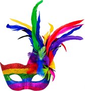Boland - Oogmasker Venice arcobaleno Multi - Volwassenen - Showgirl - Glamour - Carnaval accessoire - Venetiaans masker