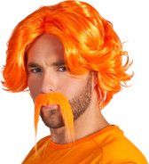 Boland - Pruik Chuck oranje Oranje - Golvend - Kort - Mannen - - Nederlands elftal- Koningsdag