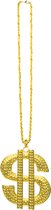 Boland - Ketting Dollar (11 cm) Goud - Volwassenen - Vrouwen - Pooier - Pimps and Ho's