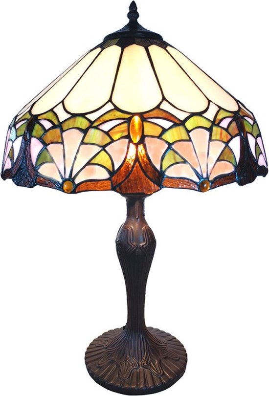 Tiffany Tafellamp 41*41*59 cm Meerkleurig Glas in lood Tiffany Bureaulamp Tiffany Lampen