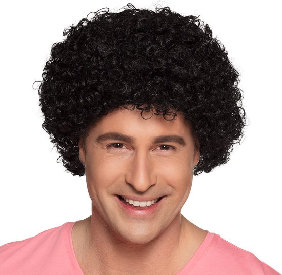 Boland - Pruik Pop zwart Zwart - Afro - Kort - Unisex - Clown - 80's & 90's - Disco