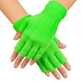 Boland - Vingerloze handschoenen neon groen Groen,Neon - Volwassenen - Unisex - Hippie - 80's & 90's - Disco