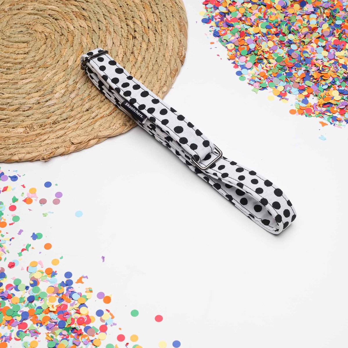 Honden wurgriem White Dots maat L