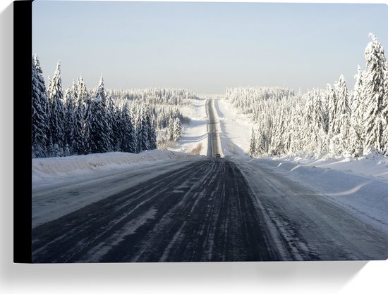 WallClassics - Canvas  - Driving Home For Christmas - 40x30 cm Foto op Canvas Schilderij (Wanddecoratie op Canvas)