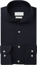 Profuomo - Japanese Knitted Overhemd Donkerblauw - Heren - Maat 45 - Slim-fit