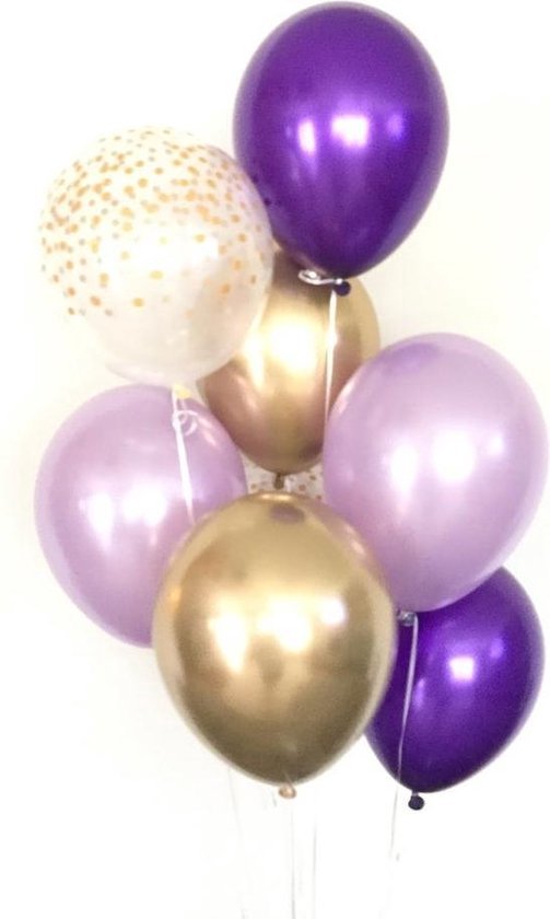 Ballonnen Huwelijk / Bruiloft - Geboorte - Verjaardag ballonnen | Goud - Paars - Lila /Mauve - Transparant - Polkadot Dots | Baby Shower - Kraamfeest - Fotoshoot - Wedding - Birthday - Feest - Huwelijk | Decoratie | DH collection