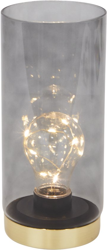 Heb geleerd Drama Portaal Luxe Glazen Tafellamp - Inclusief Lamp - LED Verlichting - Goud - Ø 10 x 22  cm | bol.com