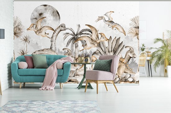 Papier Peint - Papier peint photo Dinosaurus - Décoration Jungle - Enfants - Largeur 390 cm x Hauteur 260 cm