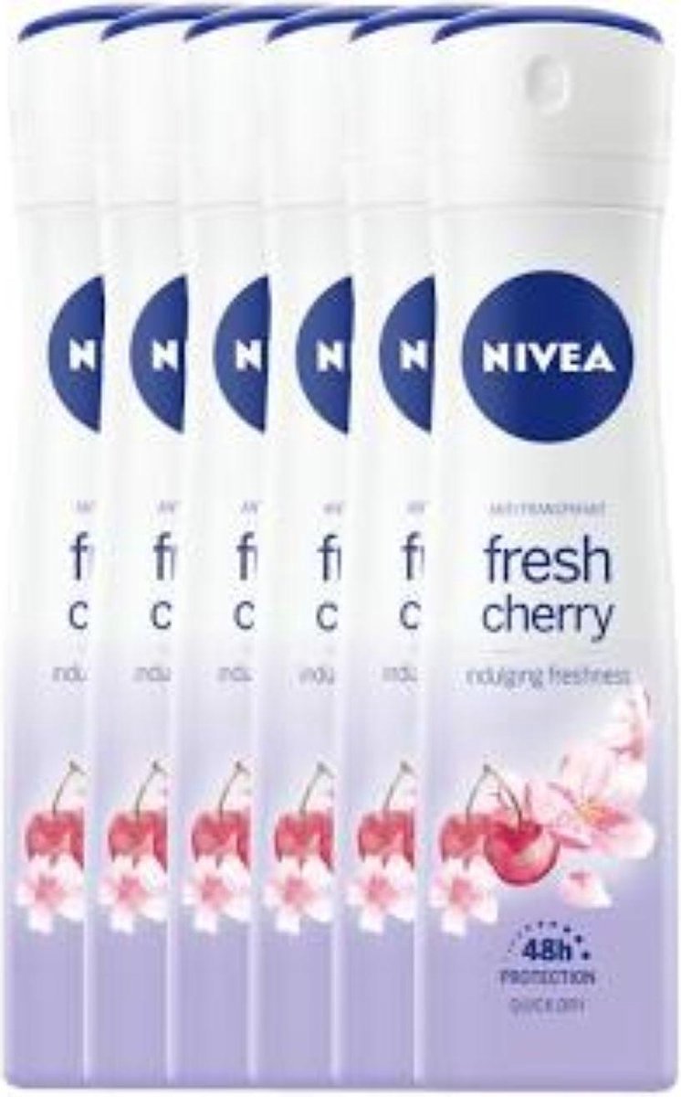 Goedkoopste Nivea Deodorant Spray Anti-Transpirant Fresh Cherry [6X150 ml]