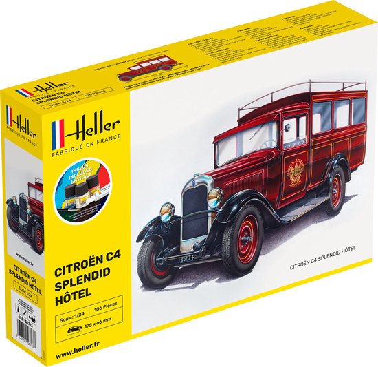 1:24 Heller 56713 Citroen C4 - Splendid Hotel Bus - Starter Kit Plastic Modelbouwpakket