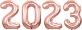 Folie Ballon Cijfer 2023 Oud En Nieuw Versiering Nieuw Jaar Feest Artikelen Happy New Year Decoratie Rose Goud - XL