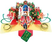 3D Pop-up Wenskaart met envelop - Merry Christmas - Nutcracker Gold Box
