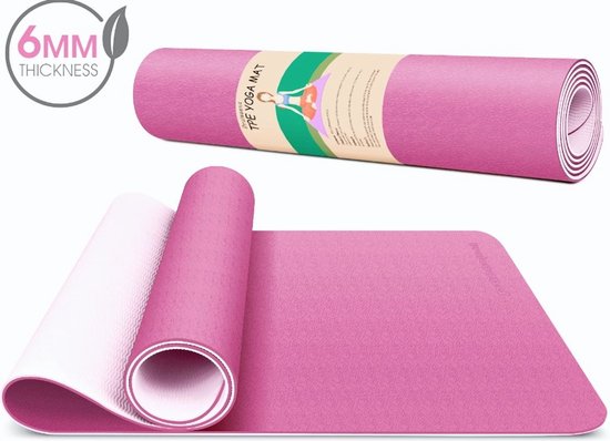 Tapis de yoga antidérapant Saferell - Rose - en TPE extra épais (6mm) -  Tapis de sport... | bol