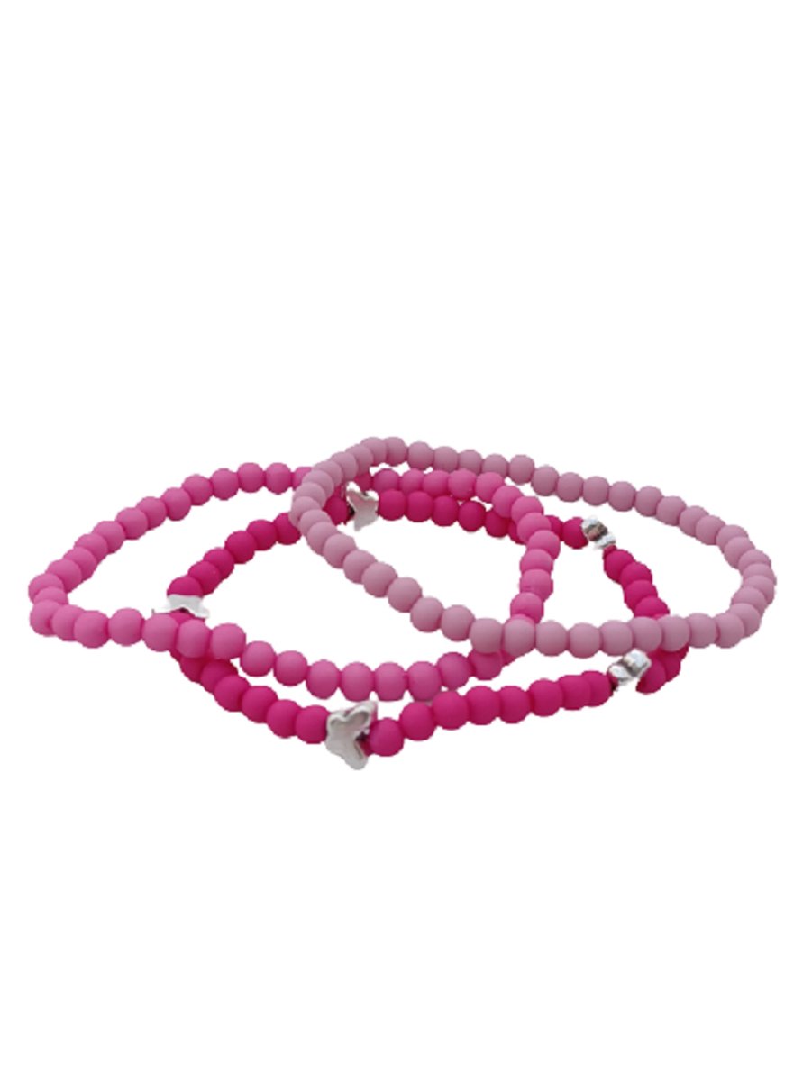 Little Bijoux-armband Beads Pink Butterfly