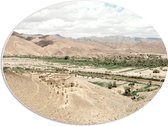 WallClassics - Panneau de mousse PVC ovale - Zone désertique - 68x51 cm Photo sur ovale (avec système de suspension)