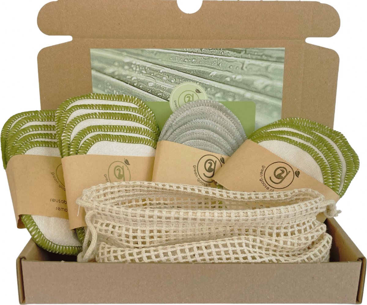 Hauti Organic | 16 stuks wasbare watenschijfjes | herbruikbare wattenschijfjes | duurzaam | recycle |recyclebaar | watjes watten bamboo pads | bamboe pads | make up remover | zero waste product