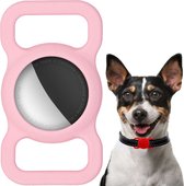 AirTag Sleutelhanger Roze Hoesje Honden / Katten Halsband AirTag hoesje voor Huisdieren Siliconen