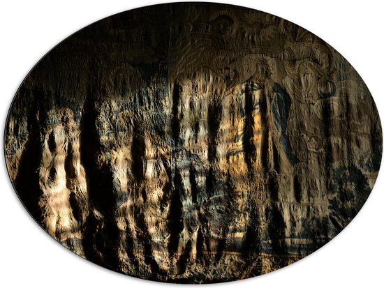 WallClassics - Dibond Ovaal - Muurschilderingen in Grot - 96x72 cm Foto op Ovaal (Met Ophangsysteem)