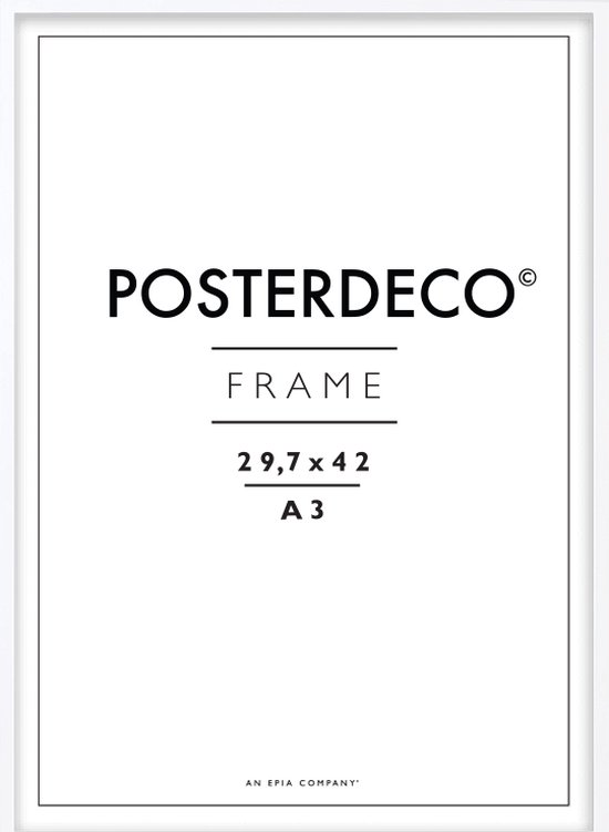 Fotolijst - Posterdeco - Premium Hout - Fotomaat 29,7x42 cm (A3) - Posterlijst - Fotolijstje - Wit