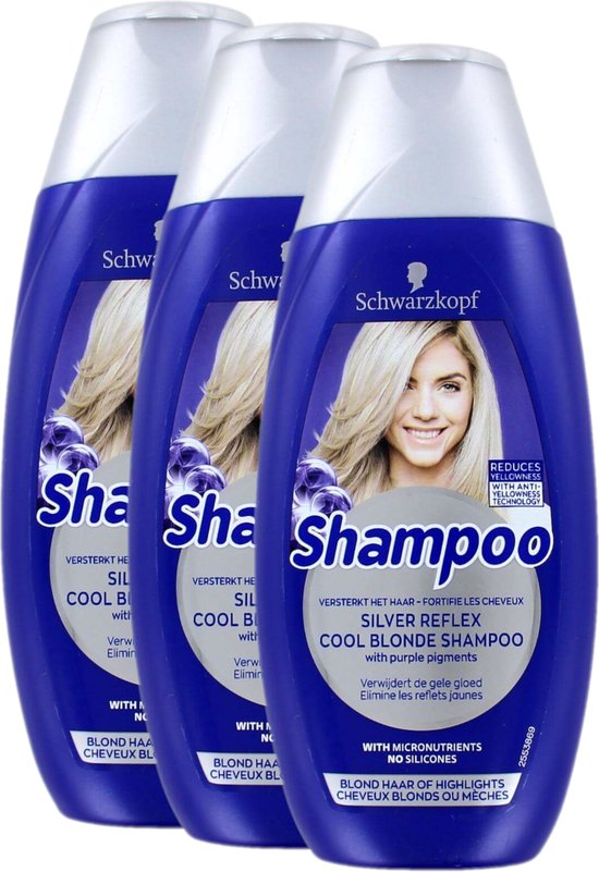 Schwarzkopf Shampoo - Reflex Silver (Zilvershampoo) - Voordeelverpakking 3  x 250 ML | bol