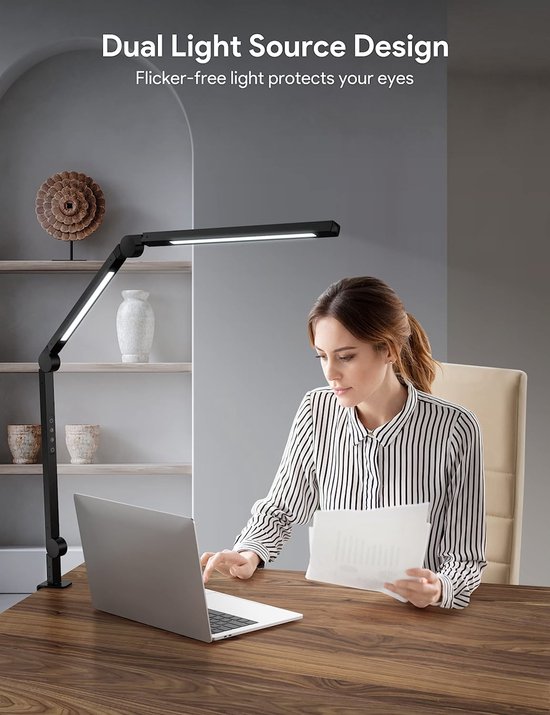 holte Il draagbaar Luxe Bureaulamp – Bureau Accessoires – Bureau Verlichting – Ruimtebesparend  – Desk Lamp | bol.com