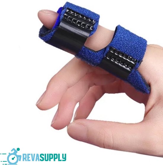 Revasupply ™ - Sterke vingerspalk - Verstelbaar - Vingerbrace - Buigbaar - Finger spalk - Duimspalk - Ondersteuning voor de vingers - Vingerbob - Blauw - Universeel