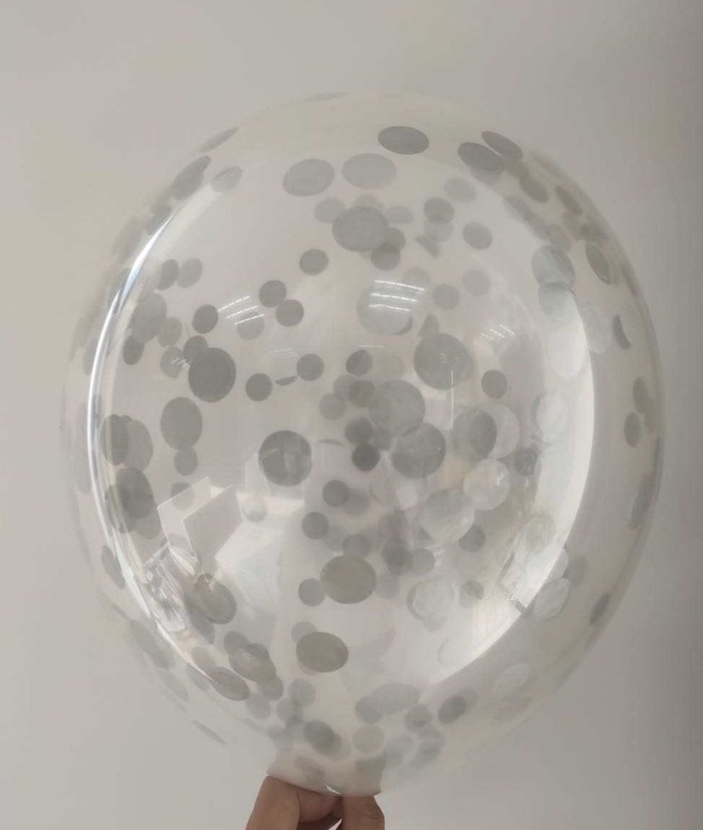 Luna Balunas 50 Stuks Latex Ballonnen Blauw Frozen Wit Helium Confetti zilver - Feestversiering- Babyshower - Verjaardag - Eco Friendly — afbeelding 3