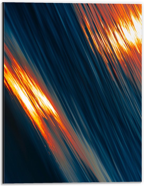WallClassics - Dibond - Oranje Lichtstralen - 30x40 cm Foto op Aluminium (Met Ophangsysteem)