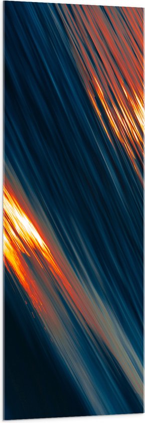 WallClassics - Acrylglas - Oranje Lichtstralen - 50x150 cm Foto op Acrylglas (Met Ophangsysteem)