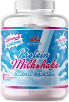 XXL Nutrition - Protein Milkshake - Eiwitshake Whey Concentraat & Calcium Caseïnaat - Eiwitgehalte 75% - Fresh Strawberry - 750 gram