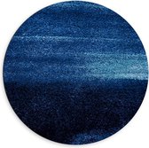 WallClassics - Dibond Muurcirkel - Abstracte Blauwe Puntjes - 60x60 cm Foto op Aluminium Muurcirkel (met ophangsysteem)