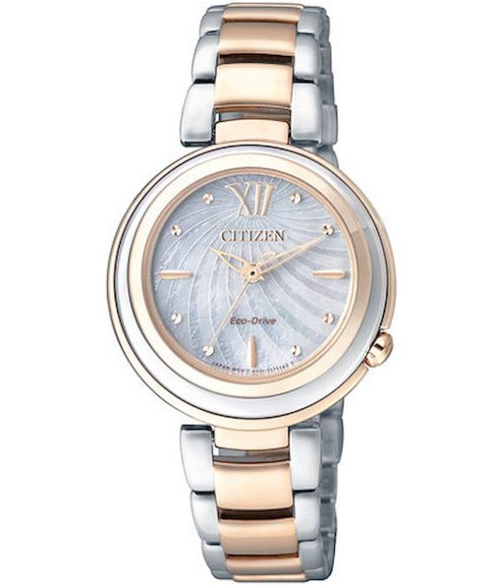 Citizen L-Round collection Horloge - Citizen dames horloge - Bicolor Rosé - diameter 30 mm - roestvrij staal