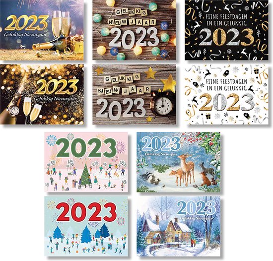 50 Cartes de Noël et Nouvel An avec Enveloppe - 10 x 14 cm - Populaire