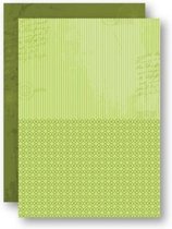 NEVA029 Nellie Snellen Background decoupage sheet A4 - 5 achtergrondvellen dubbelzijdig -  - stripes green - strepen groen - papier neutraal