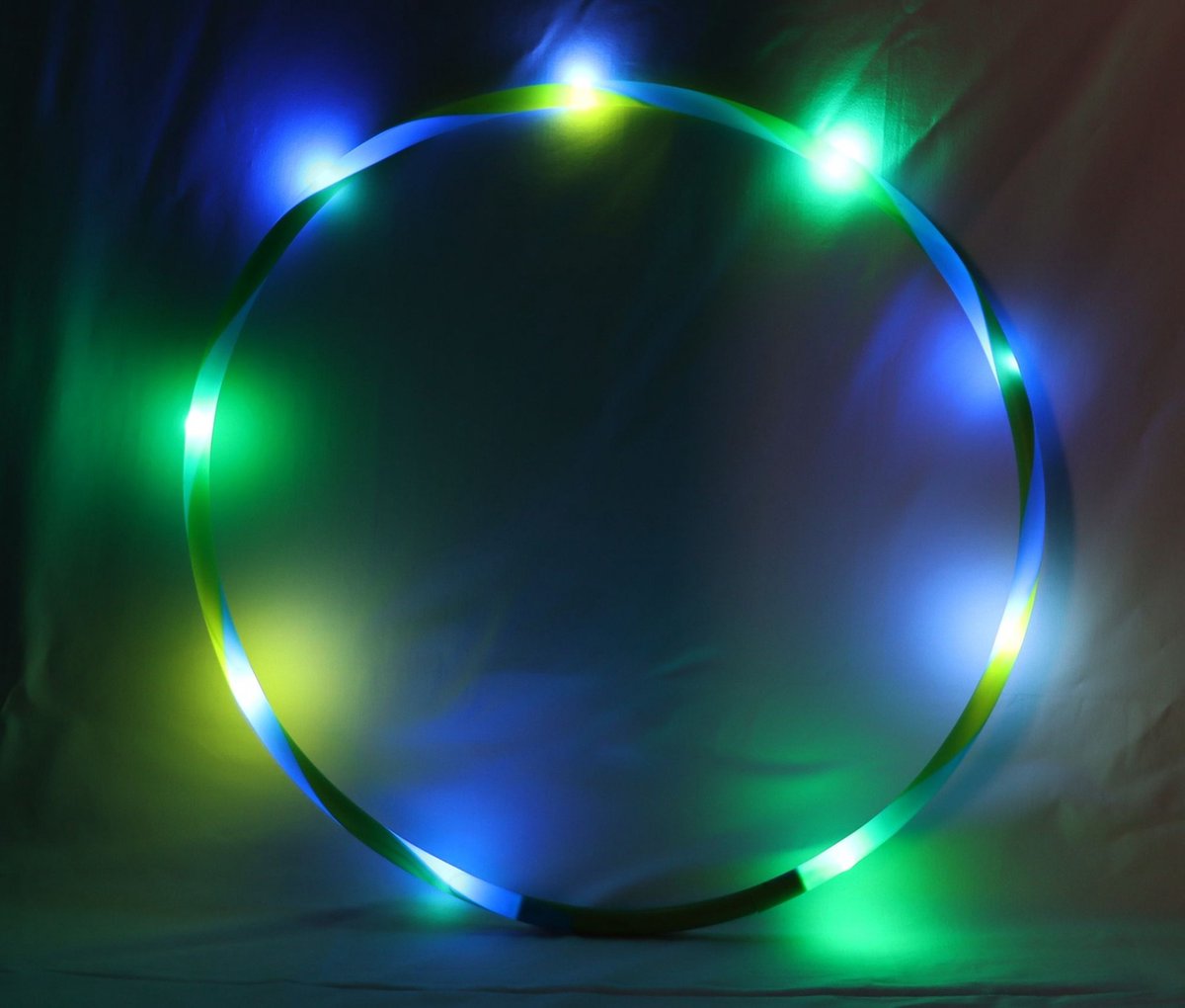 Hoelahoep met LED Ø 60 CM , Groen / Blauw bol