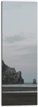 WallClassics - Dibond - Rots in het Water in de Zee - 30x90 cm Foto op Aluminium (Met Ophangsysteem)