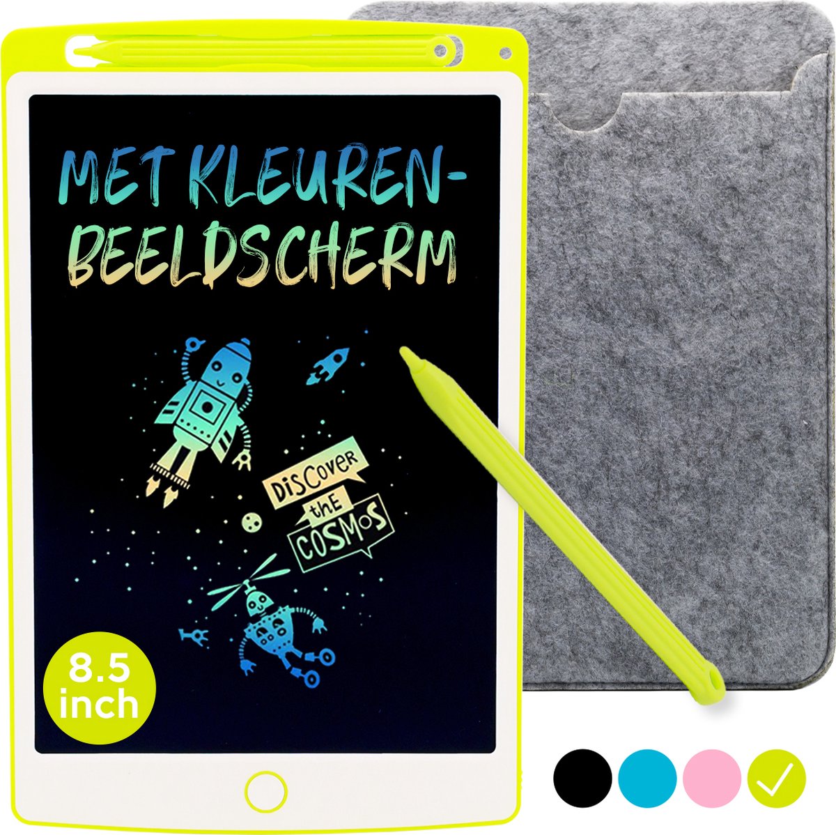LCD Tekentablet Kinderen "Groen" 8.5 inch - Kleurenscherm - Writing Tablet - Notitiebord - Educatief Speelgoed - Tekenblok Kinderen